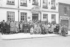 Large group outside Rose & Crown